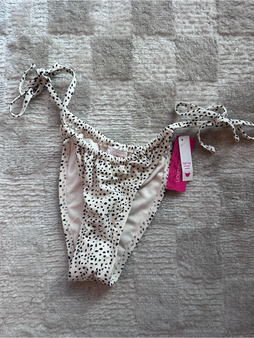 Xhilaration White Black Dot Tie-Side Bikini Bottom